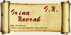 Irina Mavrak vizit kartica